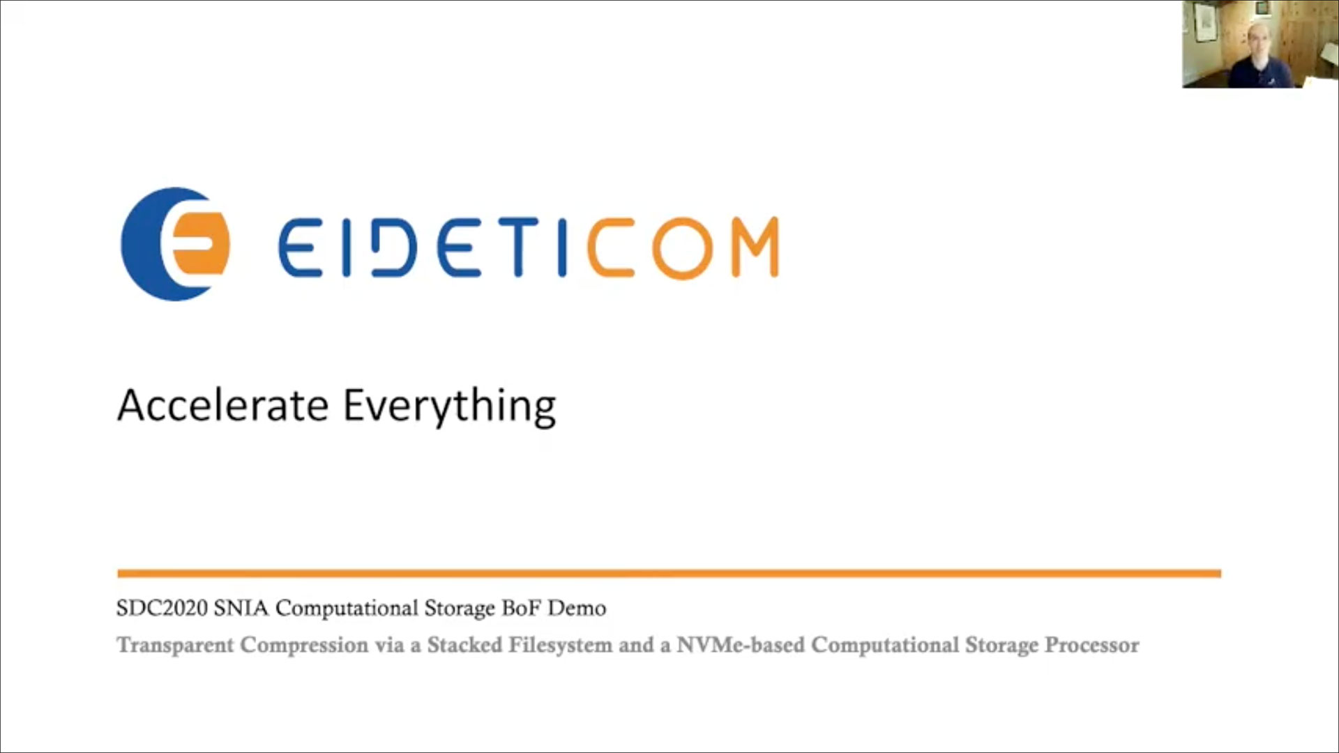 SDC2020 Eideticom Demo - Transparent Compression